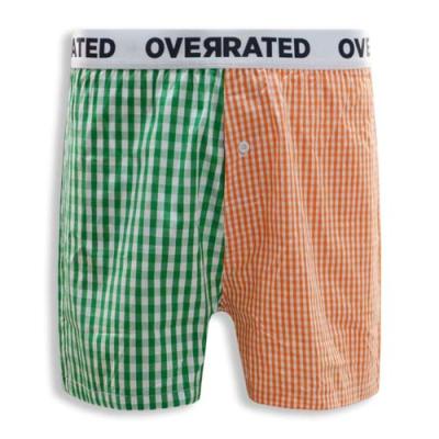 Design Combining Orange and Green Stripes with Plaid