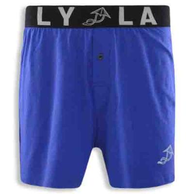 Plain Boxer Shorts Paired with A Jacquard Waistband and Printed Cuffs