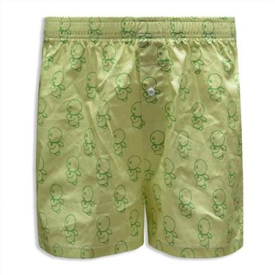 Green All-over Printed Doll Pattern Elastic Waist Polyester-Spandex Men Boxer Shorts