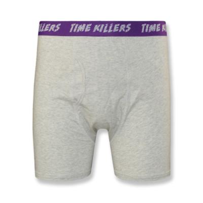 Hot-selling Men's Underwear in Gray with a Classic Design and a purple Waistband