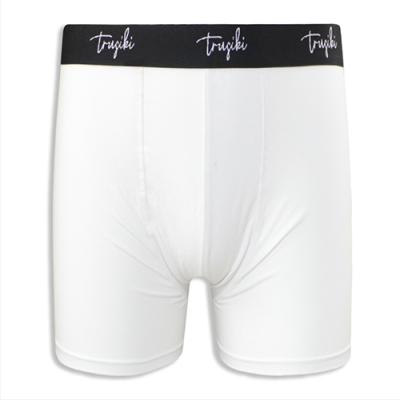 Classic White Men's Underwear with Letter-Knit Waistband