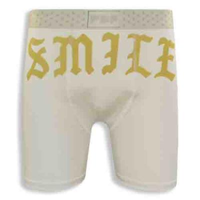 White Men's Underwear with Gold Teeth and Unique Printed Patterns