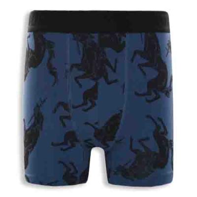 Men's Blue Cotton-spandex Printed Underwear with a Horse Print Design