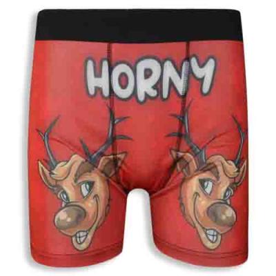 Men's Underwear with Personalized Reindeer Print , Made of Polyester and Spandex Fabric
