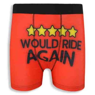 Red Men's Underwear with Acceptable Content Print Design