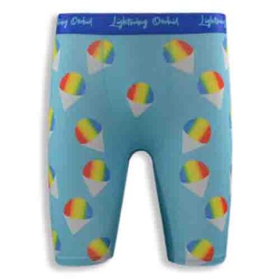 Long-legged Blue Printed Boxing Gloves Made of Polyester and Spandex