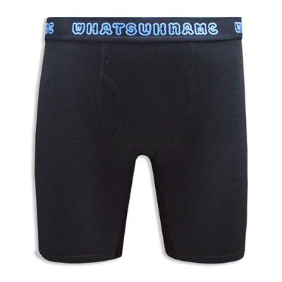Long Leg Style Black Cotton/Spandex Classic Men's Boxer Briefs