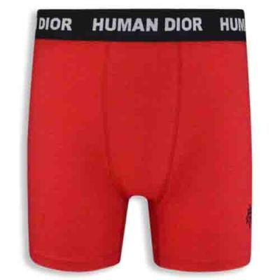 Red Cotton-Spandex Classic Men's Underwear with Heat-Stamped Hem Print