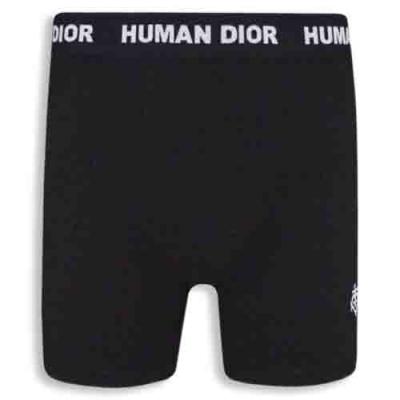 Black Cotton-Spandex Classic Men's Underwear with Heat-Stamped Hem Print 