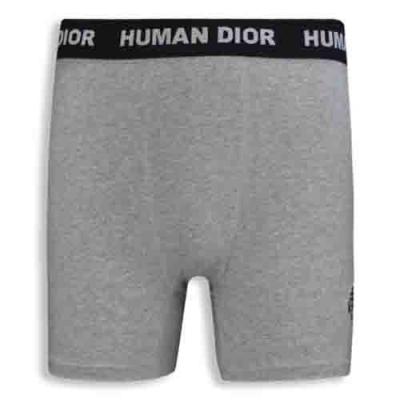 Grey Cotton-Spandex Classic Men's Underwear with Heat-Stamped Hem Print
