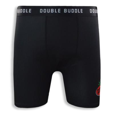 Black Polyester-Spandex Men's Boxer Briefs with Printed Cuffs