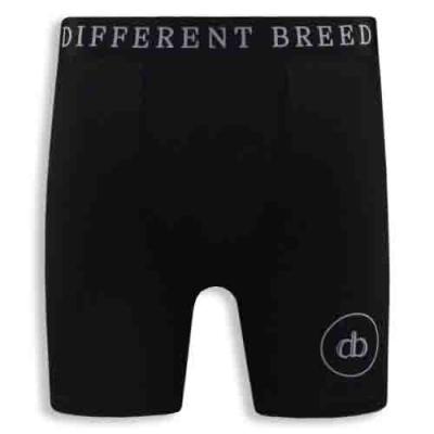 Black Polyester-Spandex Cuffed Printed Men's Boxer Briefs
