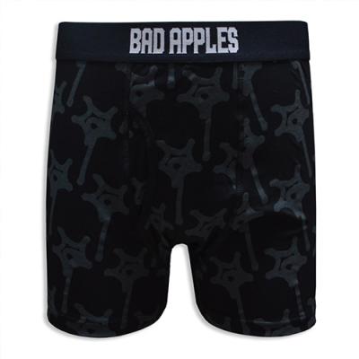 Black Short Men's Cotton-Spandex Underwear with All-over Custom Print