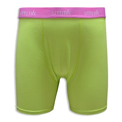 Men's Classic Green Solid Color Printed Polyester-Spandex Underwear