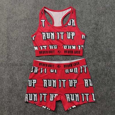 Custom Women's Sports Set in Full-Print Pattern Polyester-Spandex